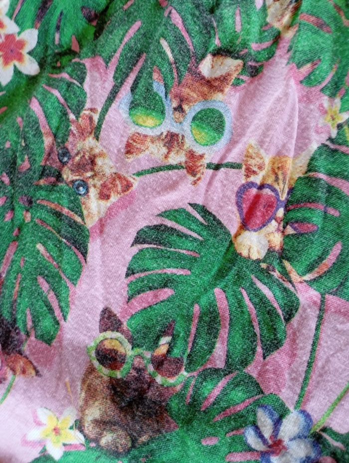 1€ robe Chicco chic été 4 ans imprimé tropical chat - photo numéro 5