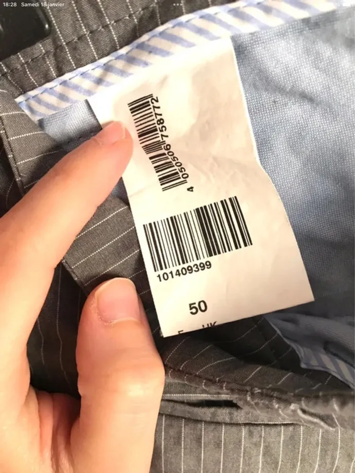 Pantalon pour homme Digel gris à rayures blanches taille 42/44 - photo numéro 12