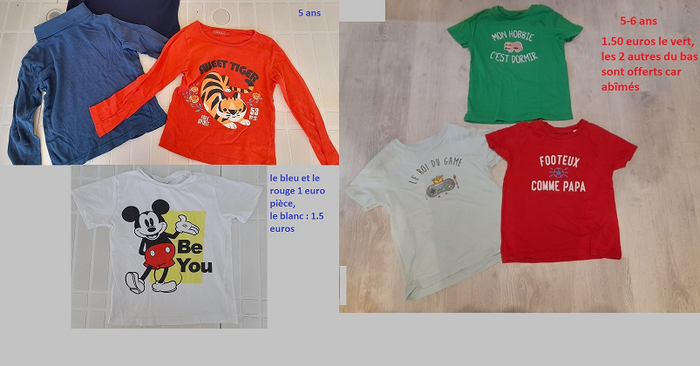 Lot de t shirts 5 ans garçon