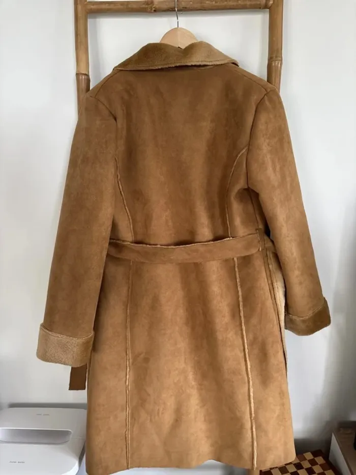 Manteau long fausse fourrure et daim Taille XL - photo numéro 7