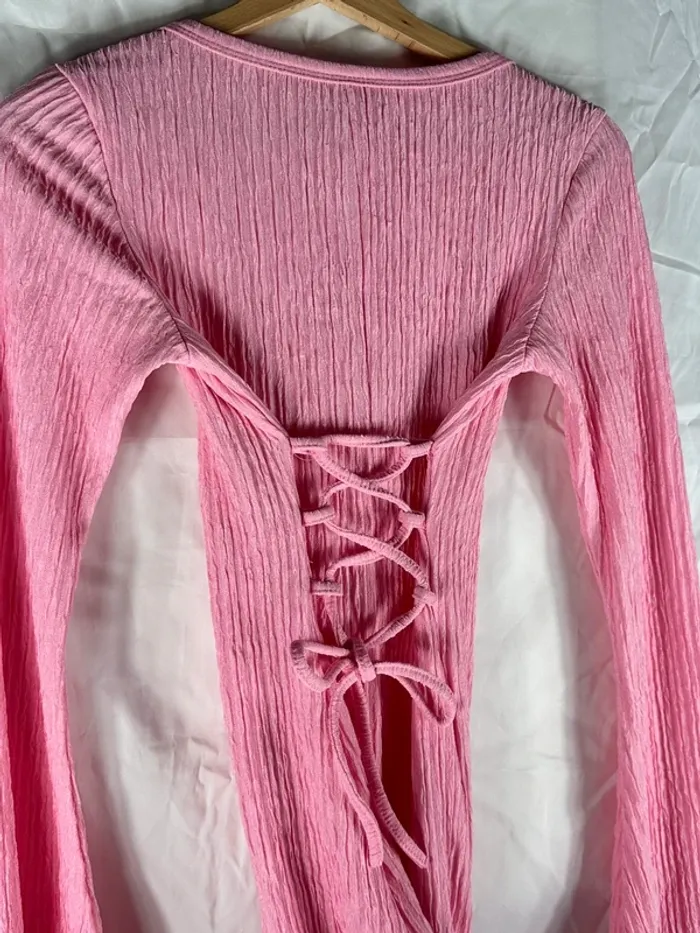 Robe longue rose à manches longues SHEIN - photo numéro 4
