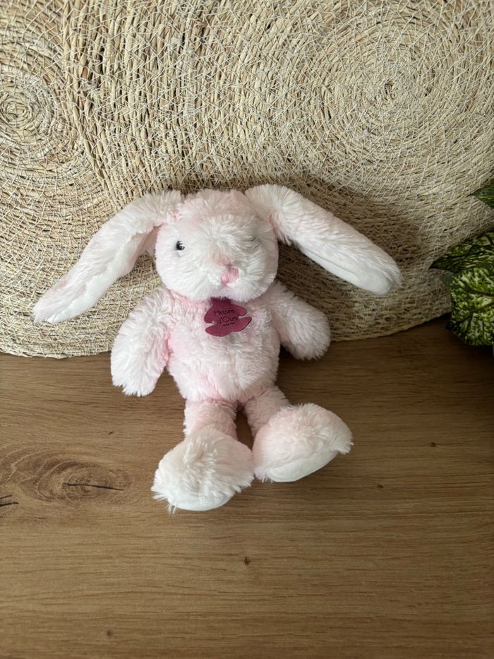 Doudou lapin rose blanc Fluffy histoire d’ours - photo numéro 2
