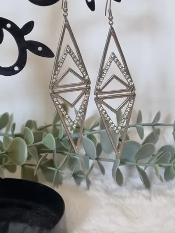 Boucles d'oreilles pendantes triangle ethnique