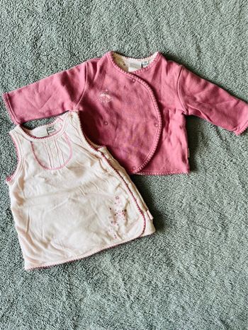 Gilet et robe bébé fille p’tit bisou