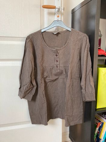 Haut manches demies rayé marron