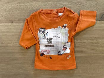 T-shirt orange manches longues kitchoun 1 mois