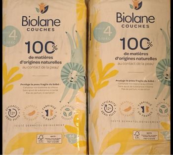 Lots 2 paquets de couches biolane taille 4