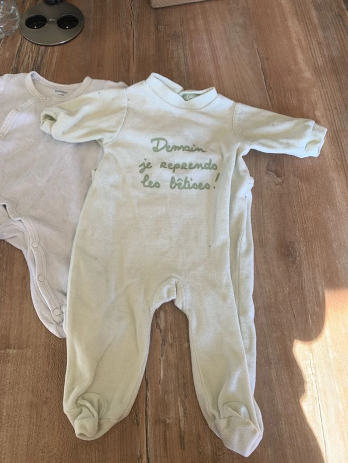 Lot 8 pyjamas velours 1 mois mixte - photo numéro 9