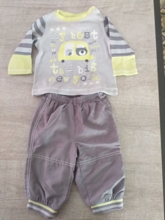Ensemble pantalon/t-shirt garçon 6 mois