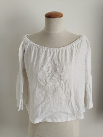 Blouse manches 3/4 blanche Primark taille 36