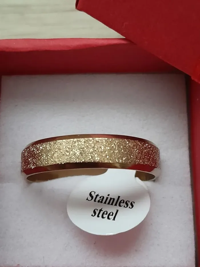 Bague Homme, dorée, acier inoxydable, taille 62 - photo numéro 2