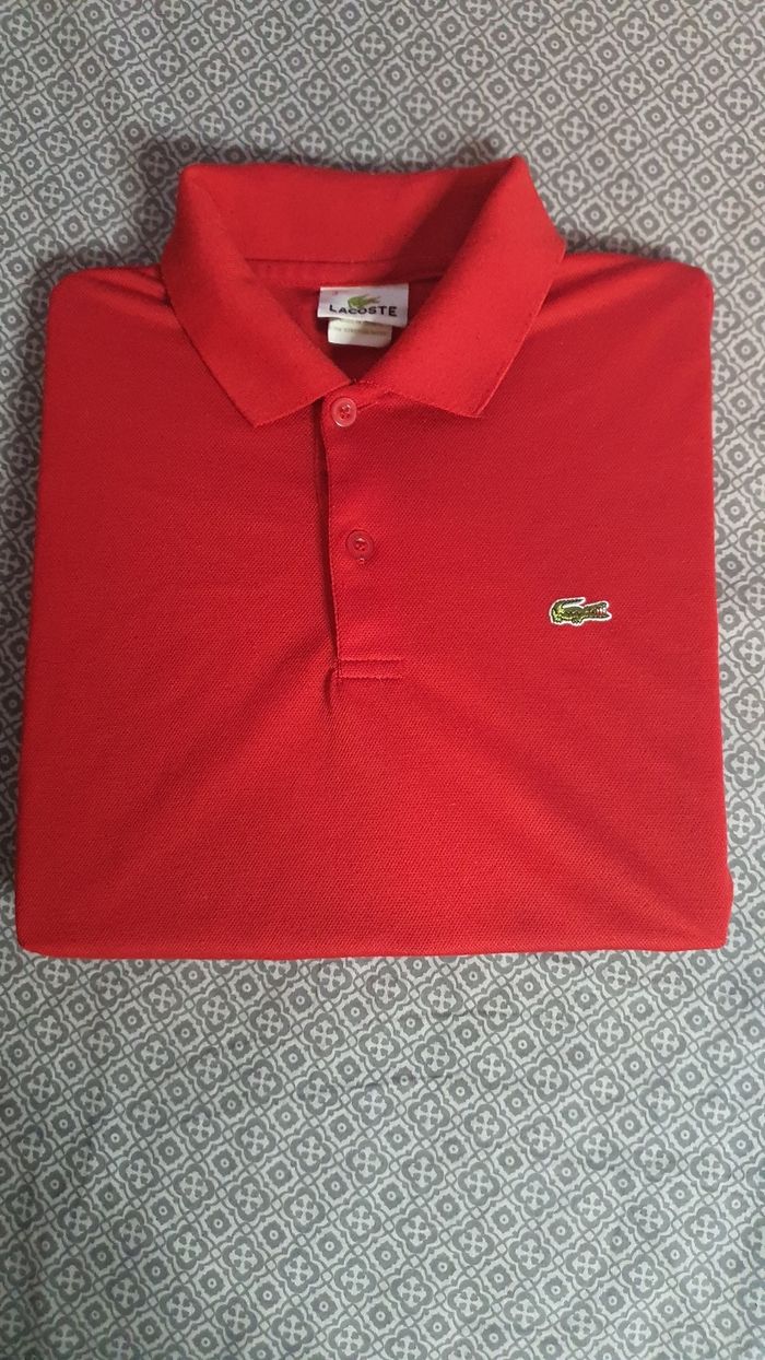 Polo/Tee-shirt rouge - Lacoste - photo numéro 2