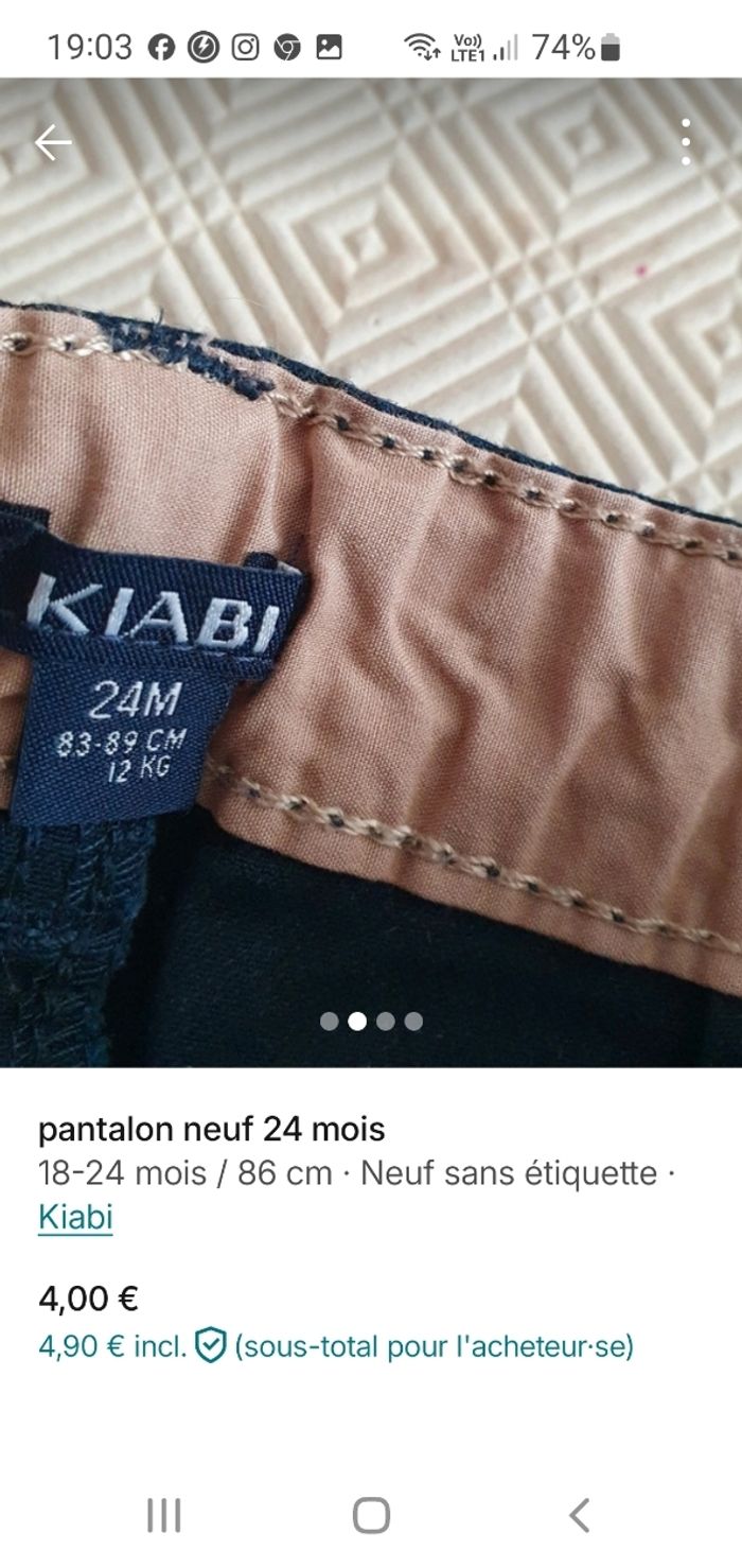 pantalon neuf 24 mois - photo numéro 2