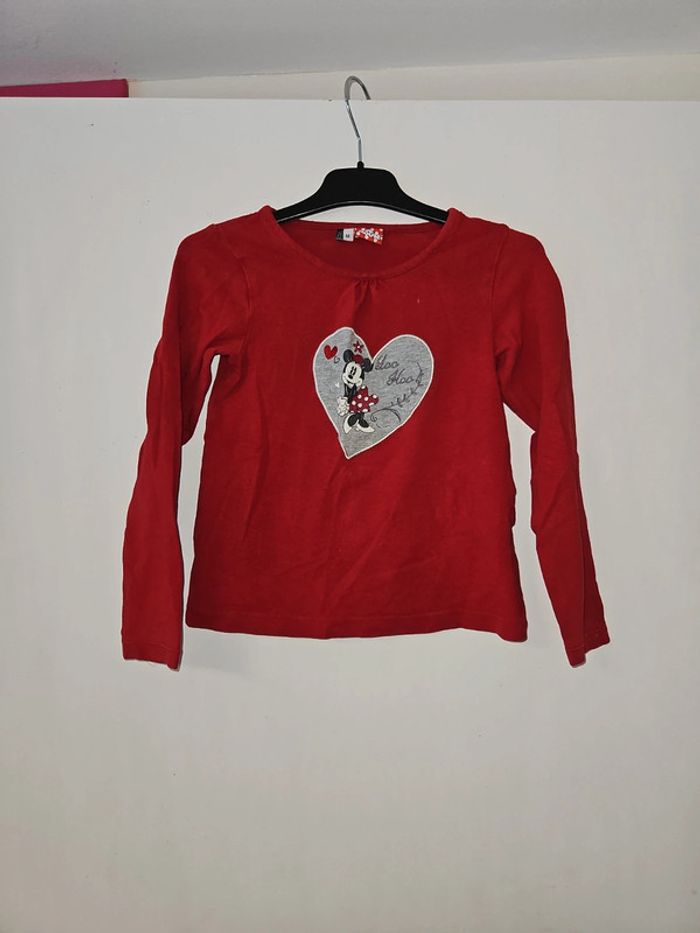 Tee-shirt manche longue fille Disney Minnie 6 ans