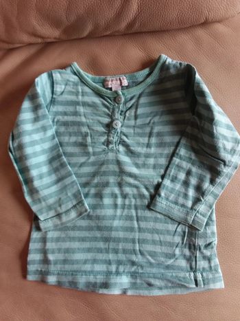 Tee-shirt rayé bleu manches longues