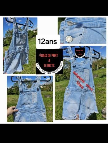 Salopette short jeans fille 12ans CREEKS