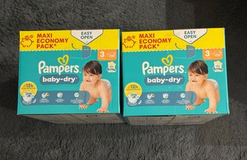 Lot de 2 Cartons de couches Pampers Baby-Dry – Taille 3