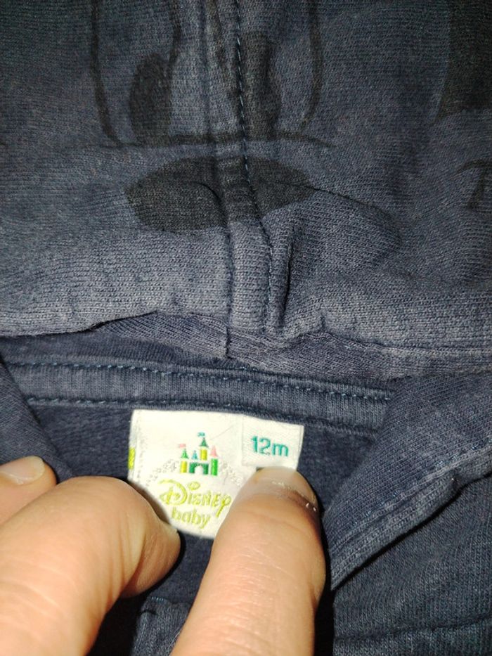 Magnifique veste / gilet zippée mi saison garçon Mickey 12 mois - photo numéro 6