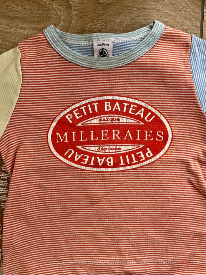 T-shirt marinière Petit Bateau 2ans - photo numéro 3
