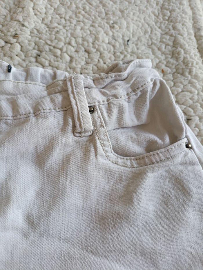 Short en jean blanc taille haute vintage été casual - photo numéro 2