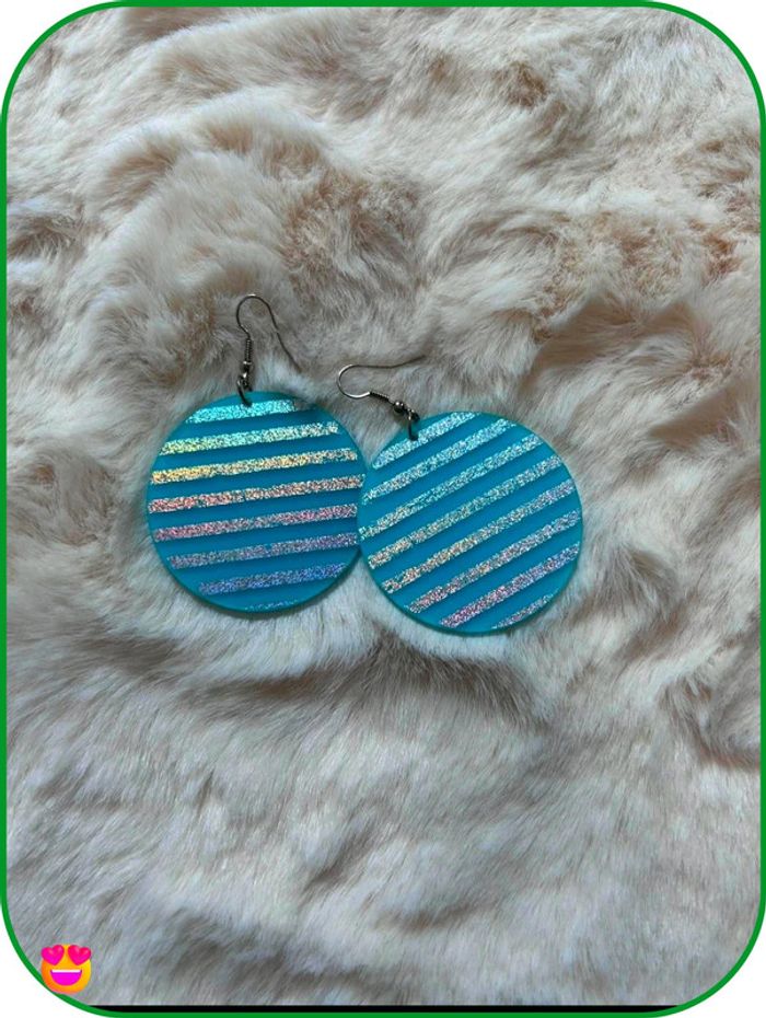 🌷boucle d’oreille bleu🌷