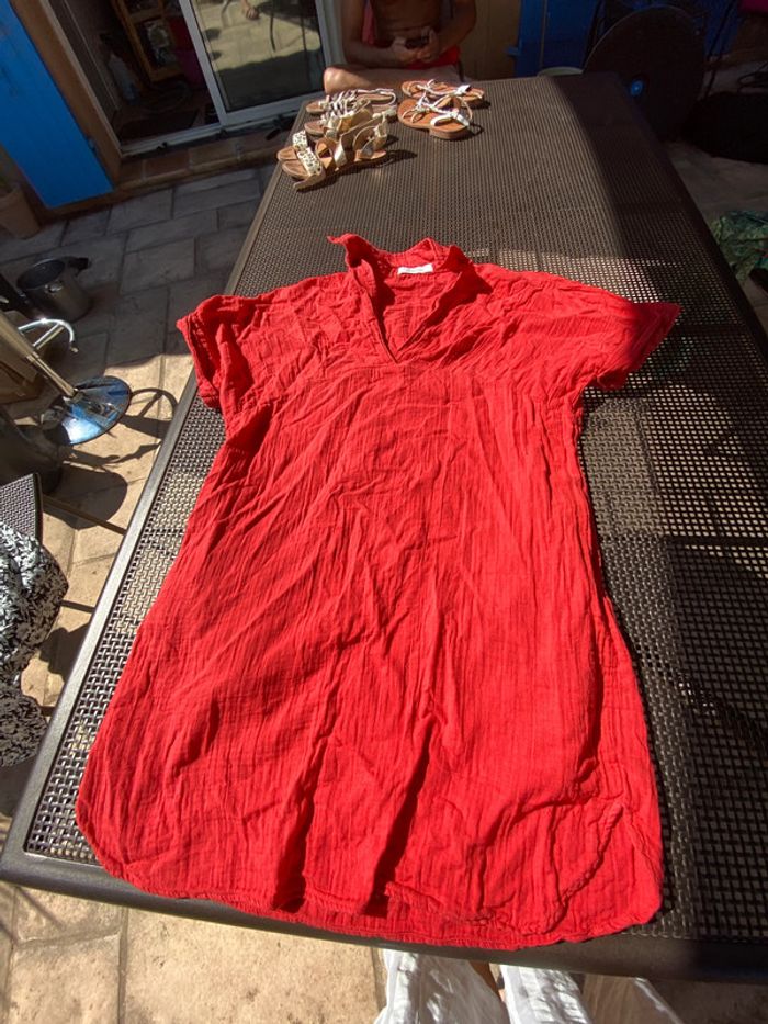 Belle, robe, rouge vif Promod, taille unique un - photo numéro 6