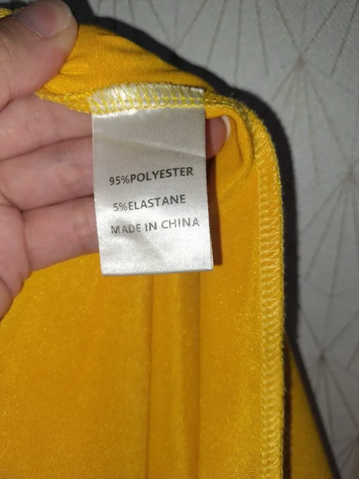 Jolie robe longue femme jaune cérémonie Ladyce SHein XL Portée 4h quelques accrocs légers - photo numéro 9