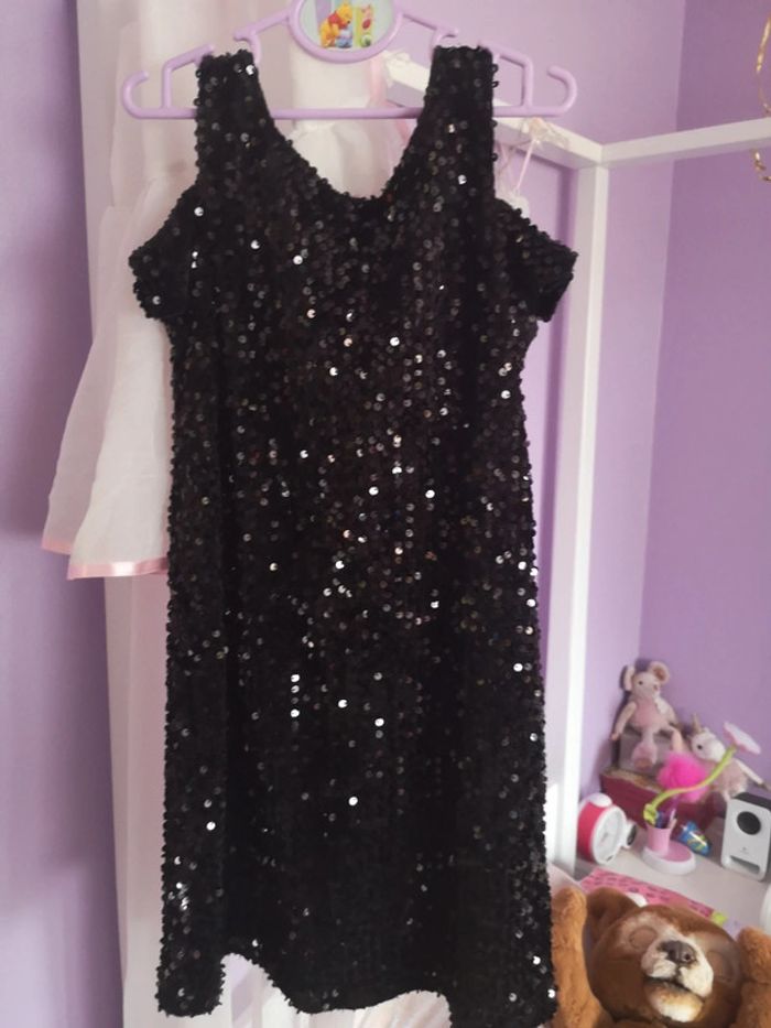 Robe sequins brillant noire 10 ans - photo numéro 2