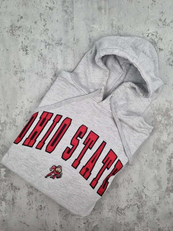 Sweat à capuche universitaire Ohio State gris clair – Taille 2X / 56-58 FR (mesures en photos)