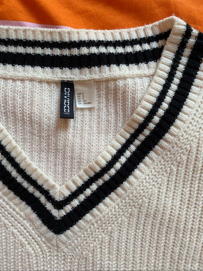 Pull col V style cricket vintage tS H&M - photo numéro 4