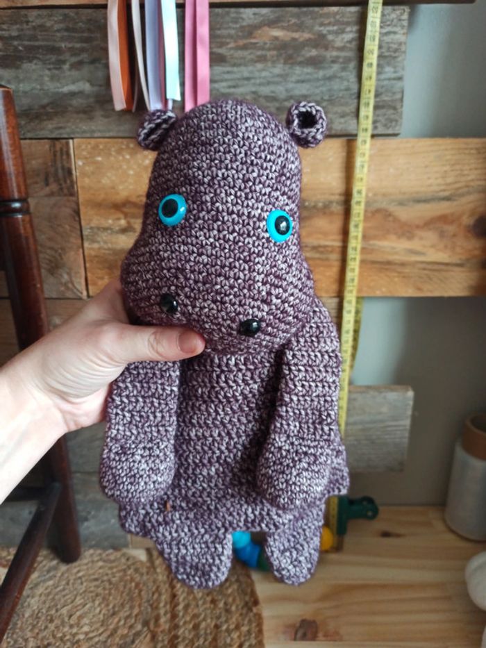 Doudou crochet hippopotame tbe - photo numéro 7