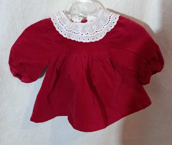 robe en velours rouge Vertbaudet