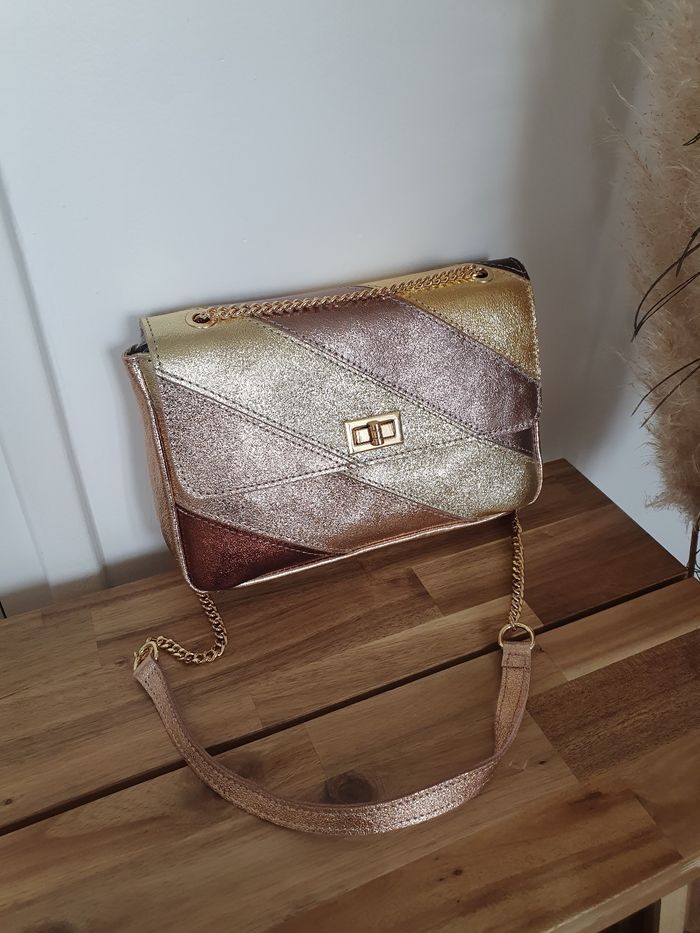 Sac en cuir Bollywood doré bronze - photo numéro 2