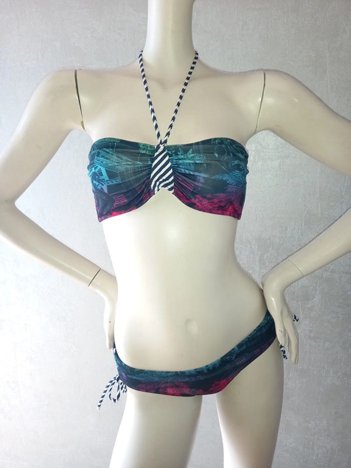 maillot de bain 2 pièces coloré taille 40