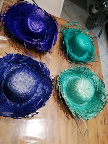 4 chapeaux pailles coloré