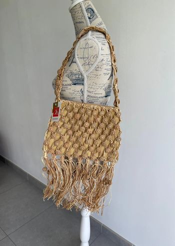Petit sac raphia (21x30cm) beige