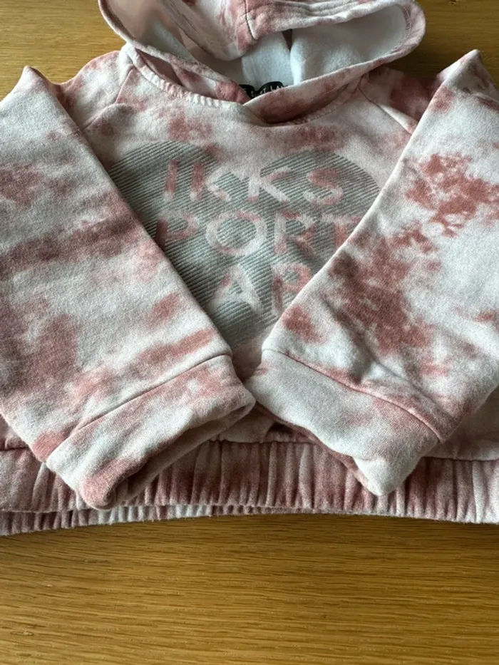 Jogging 2 pièces avec sweat à capuche et pantalon rose pâle avec/rose - Taille 4 Ans - photo numéro 9
