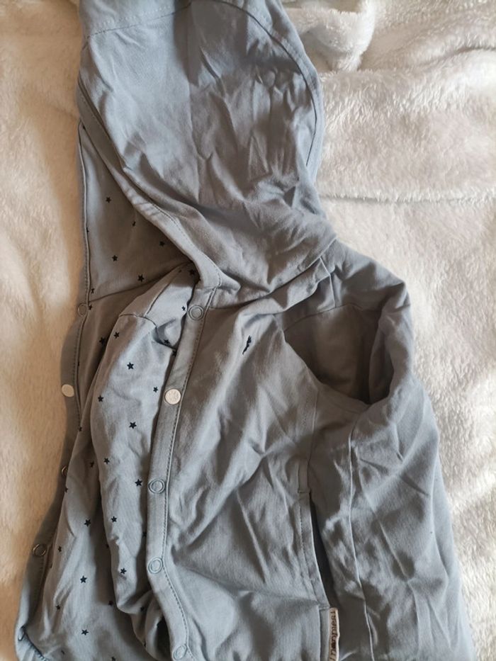 Veste réversible bleu étoilé / trèfle – 6 à 9 mois - photo numéro 2