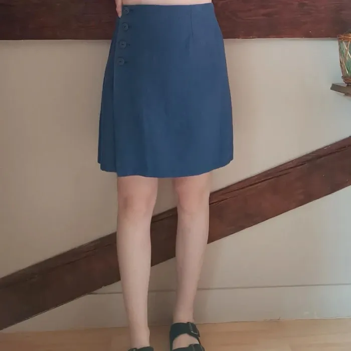 Jupe bleue lin viscose Alain Manoukian