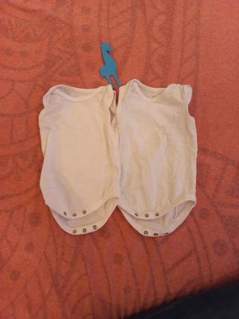 Lot 2 body coton maillot de corps 0 3 mois