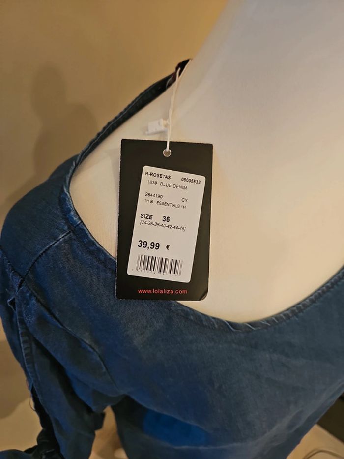Robe en jeans nœuds aux manches LolaLiza 36 neuve étiquette - photo numéro 5
