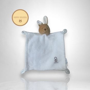 Doudou carré lapin blanc moumoute Obaïbi DP318