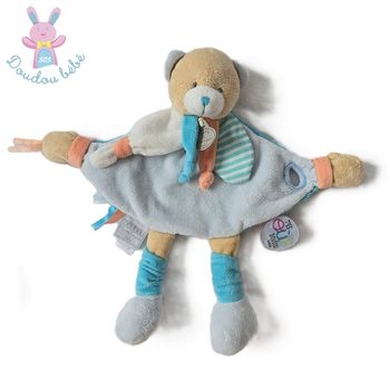 Doudou Ours plat "T'es où doudou ?" Tatoo bleu DOUDOU ET COMPAGNIE