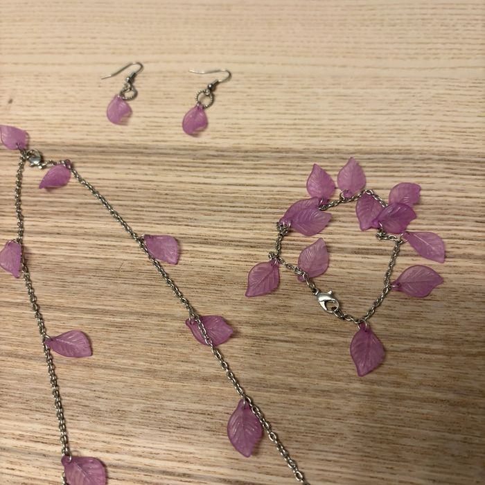 Parure bijoux • rose & argenté 🌿 - photo numéro 2