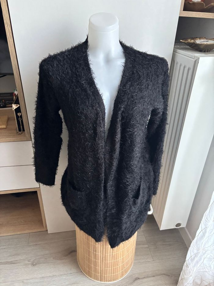 Gilet noir effet pilou tout doux esmera 38/40 - photo numéro 1