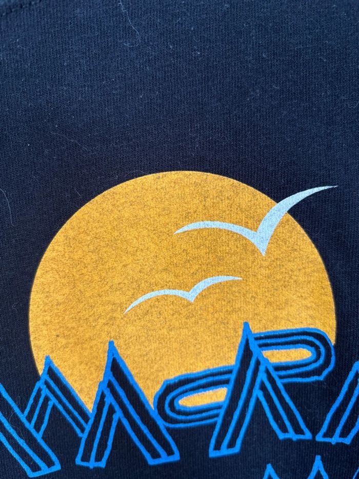 T-shirt noir 100% coton à motifs bleus taille L - photo numéro 8