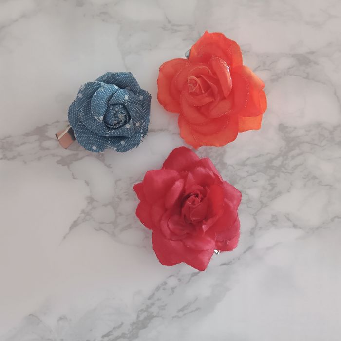 Barrettes cheveux fleurs - photo numéro 2