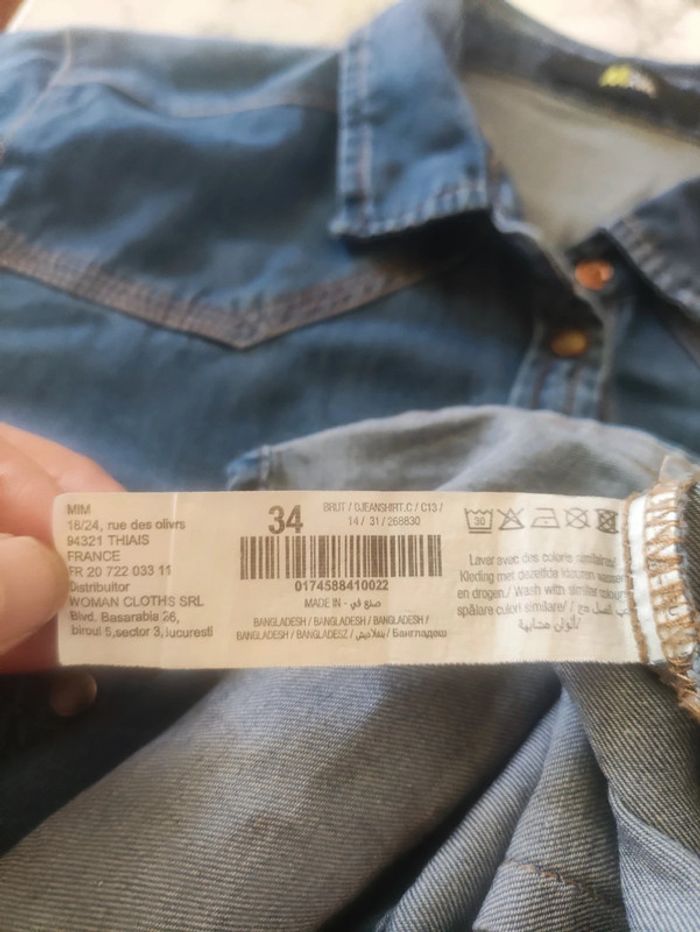Chemise en jean taille 34 - photo numéro 4