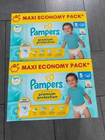 160 couches Pampers premium protection Taille 5 T5 lot
