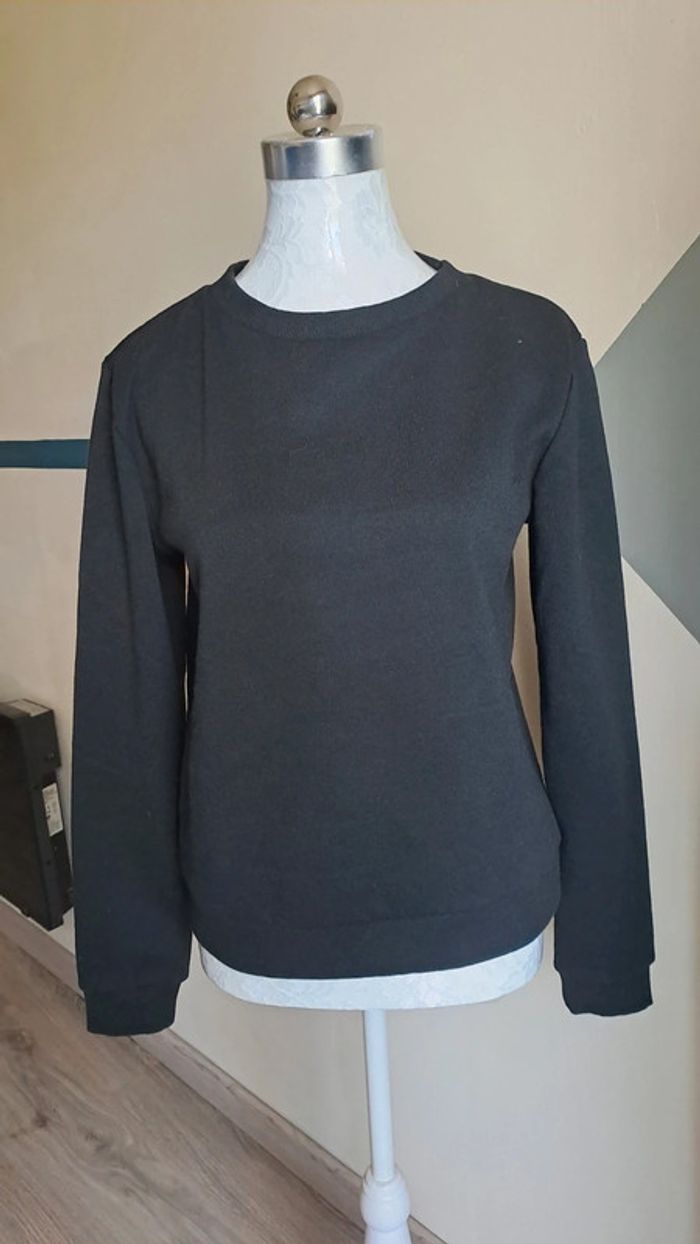 💚Sweat noir basique – manches longues – unisexe - Taille XS - photo numéro 2